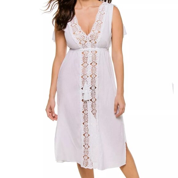 La Blanca Dresses & Skirts - NEW LA BLANCA Island Fare Cotton Crochet Cover Up Midi Dress 2T7